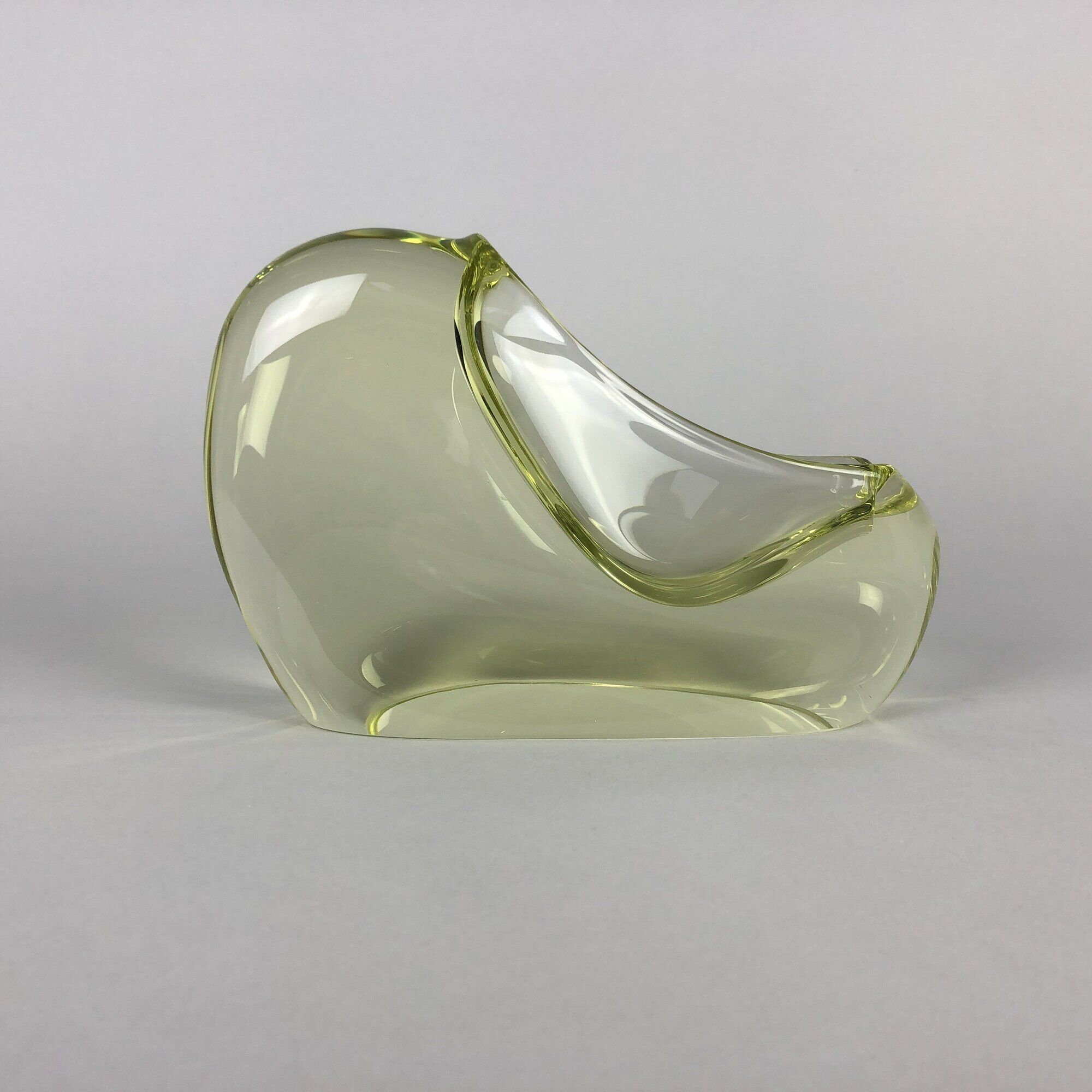 Glass ashtray by Miloslav Klinger for Zelezny Brod Glassworks, 1960's