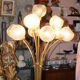 Italian lamppost 10 lights golden crystal balls 1960