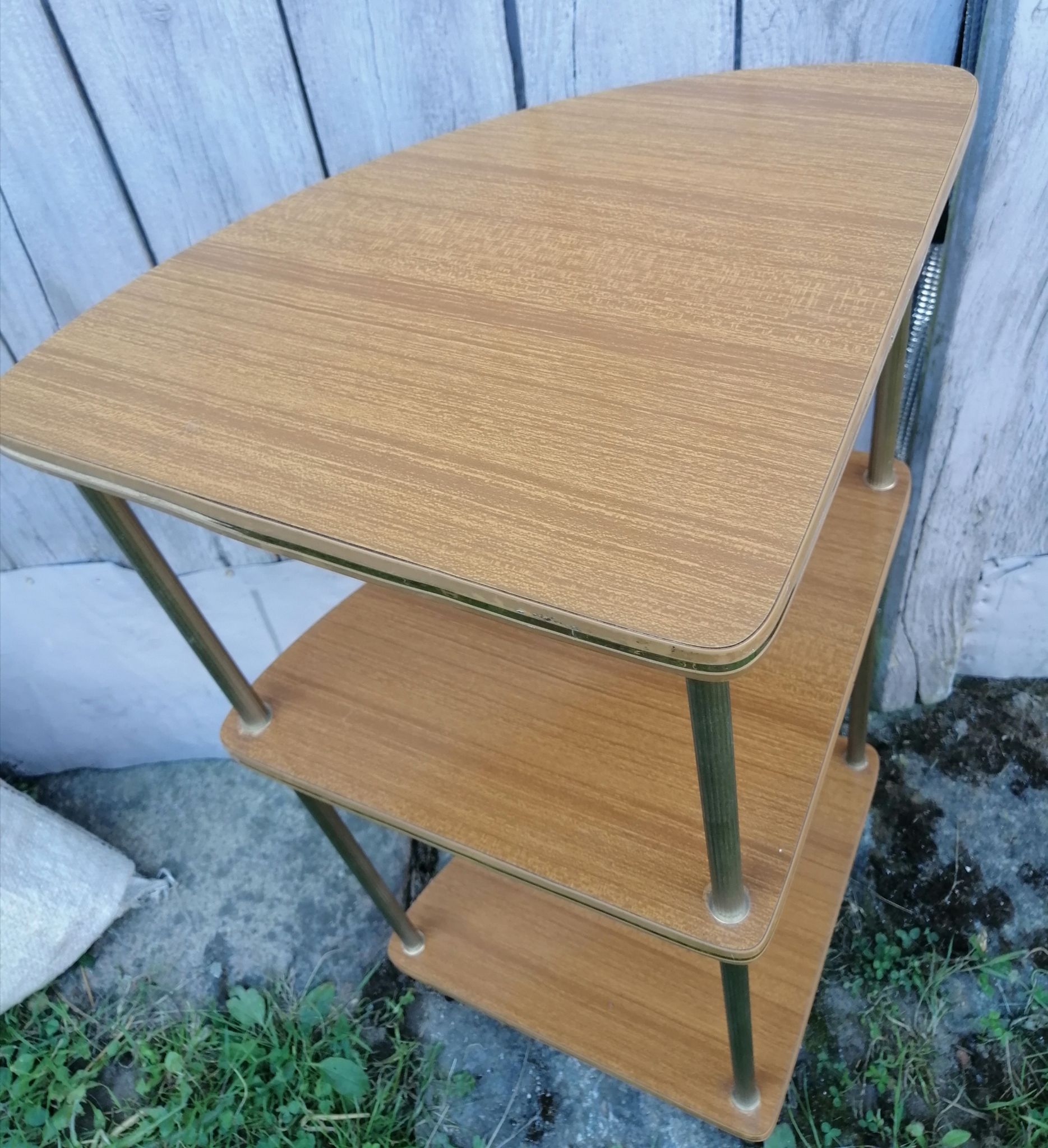 Étagères d'angle 1960 formica 3 plateaux