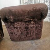 Pair of velvet armchairs from the 70s/80s