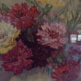 Simone Lalanne-bascle peinture "bouquet de fleurs"