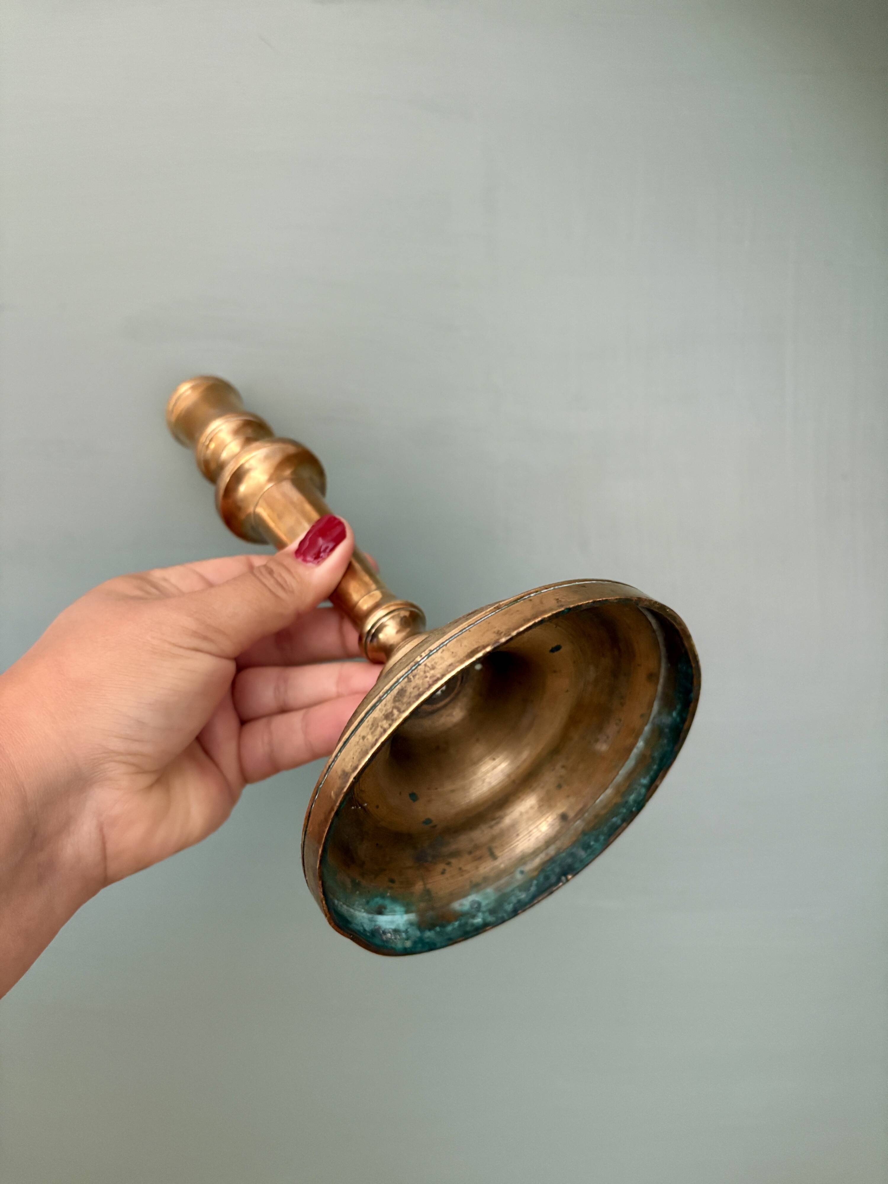 Antique brass candlestick (C1)