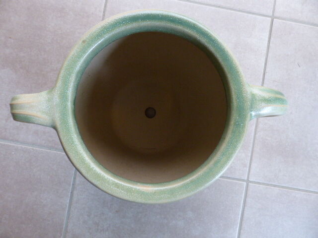 Enamelled sandstone flower pot