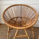 Paire de fauteuils corbeille en rotin , années 50-60