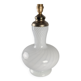 Italian Murano Glass Table Lamp with Dual Lighting and Brass, 1960s