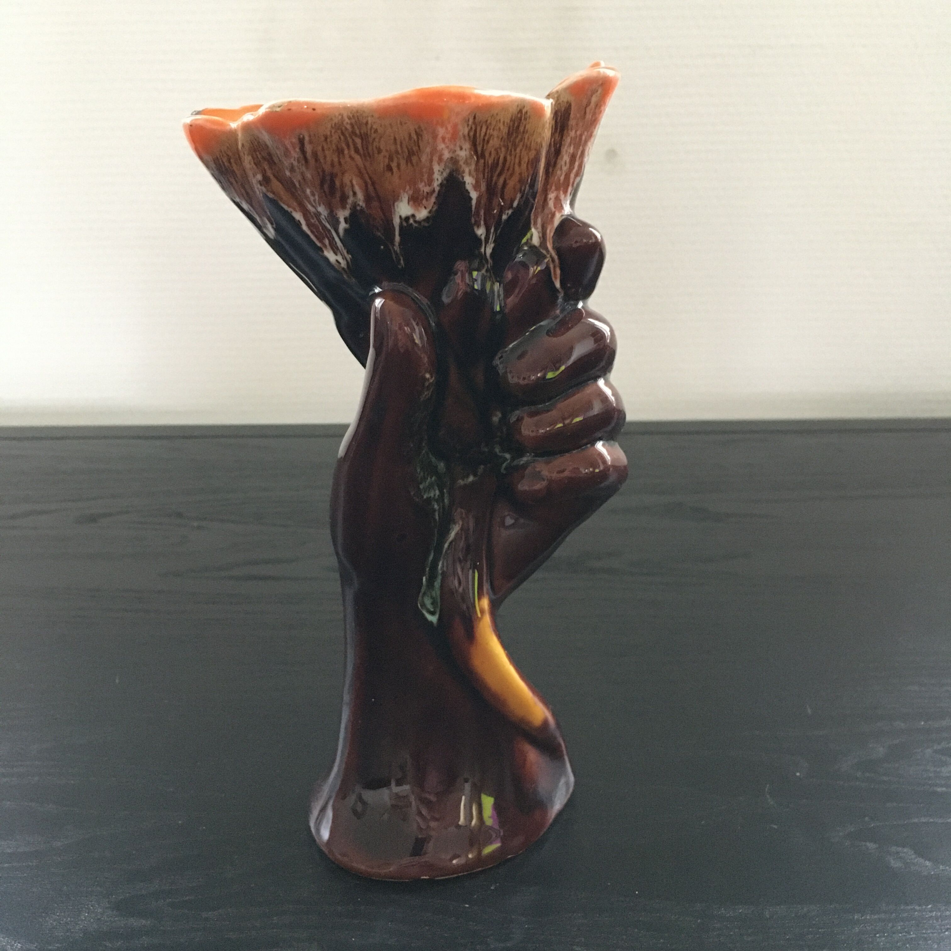 Valauris style hand vase