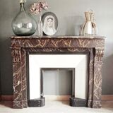 Antique wooden fireplace mantle