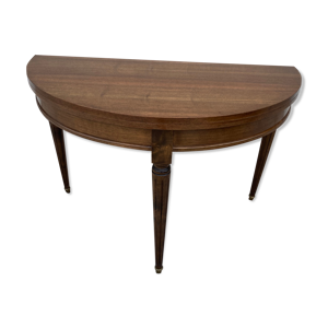 table demi lune en noyer