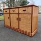 Vintage Rattan & Bamboo Enfilade Buffet