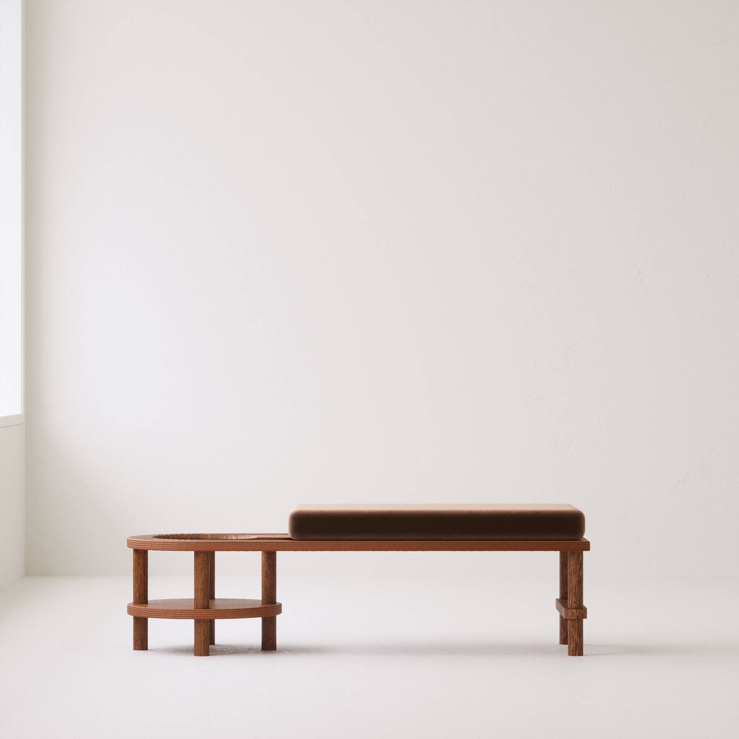 Bancs modernes en bois faits à la main