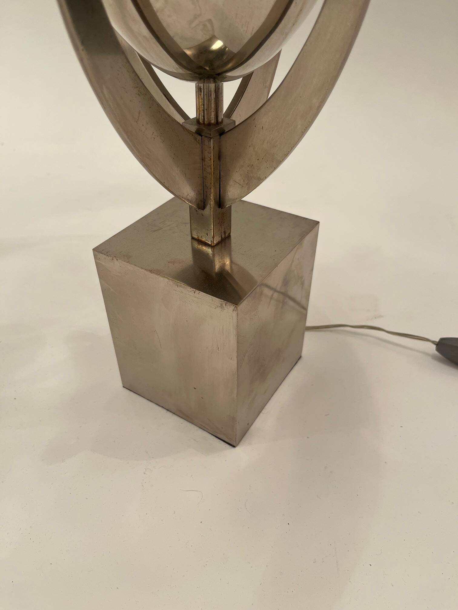 Pair of Ogive lamps in stainless steel by Maison Charles Paris 1970