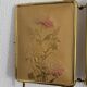 Vintage 1920s triptych barber mirror, gold with flowers, new and affordable - 28 x 60.