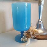 Blue vase on opaline pedestal