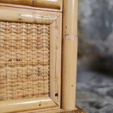 Bamboo and rattan chest of drawers or sideboard by Dal Vera, Italy, 1979