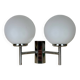 Opaline and chrome globe wall light from the 1970s