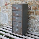Patinated metal industrial filing cabinet – roneo