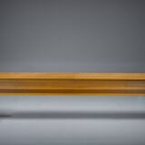 Large Minimalist Teak & Walnut Wall Unit, 1970s