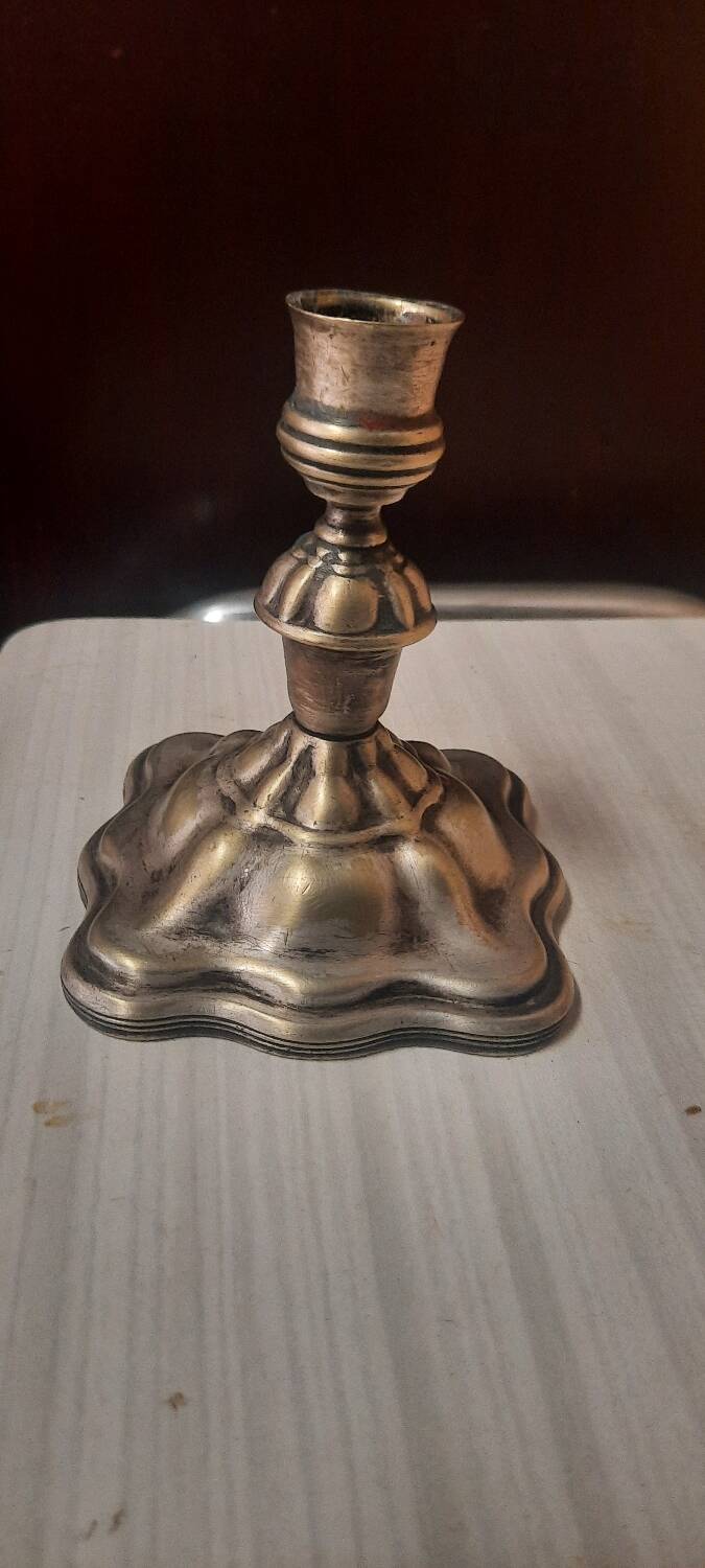 Silver metal candle holder