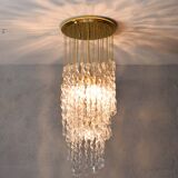 Murano glass and brass spiral chandelier, Italy, 1970s