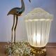 Vintage art deco globe table lamp in frosted glass