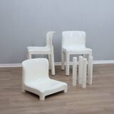 1970s Kartell Model 4875 chair by Carlo Bartoli white color, one piece