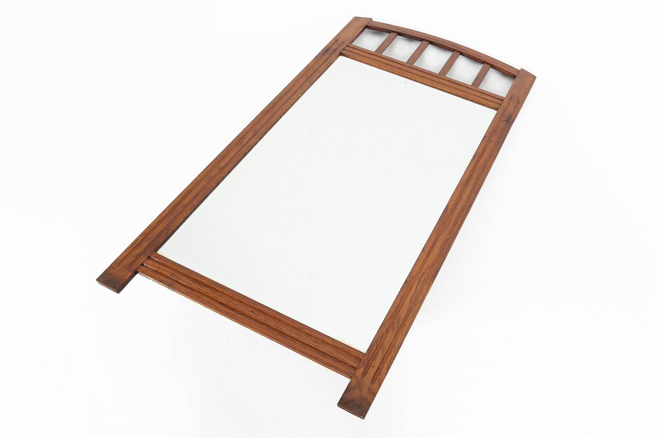 Art Deco Mirror in Wood with Facet Cut Mirror, 1930s
