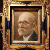 Portrait of a man painting XIX e