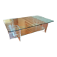 Large glass and plexi table 70s