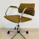 Vintage Mustard Office Arm Chair on Chrome Base from Kovona Model K-380