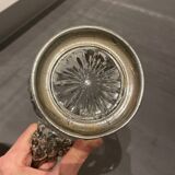 Pewter and crystal carafe