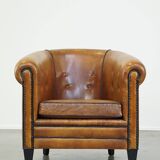 large luxury sheep leather club chair with a unique appearance