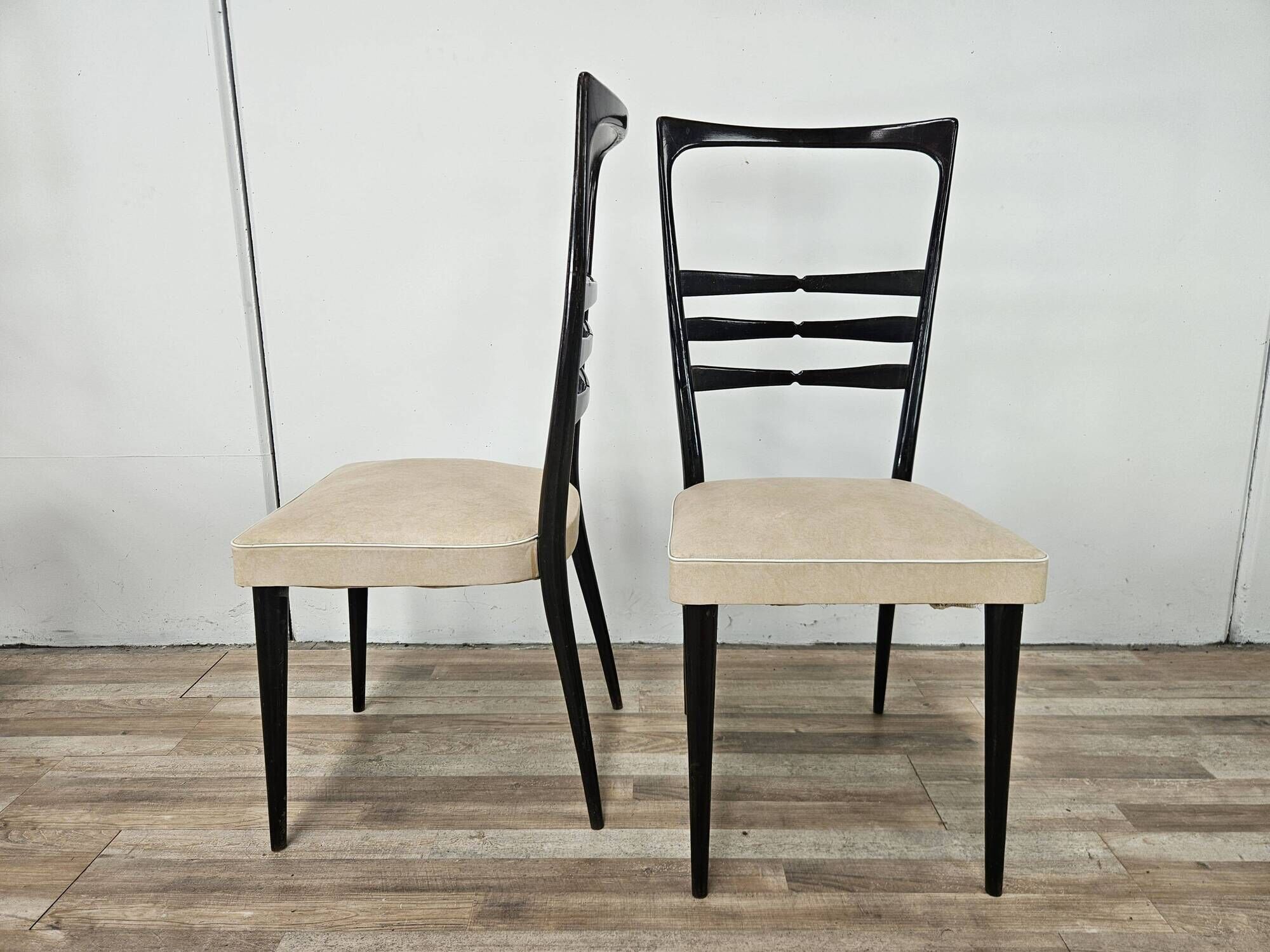 Beech and Skai dining chairs