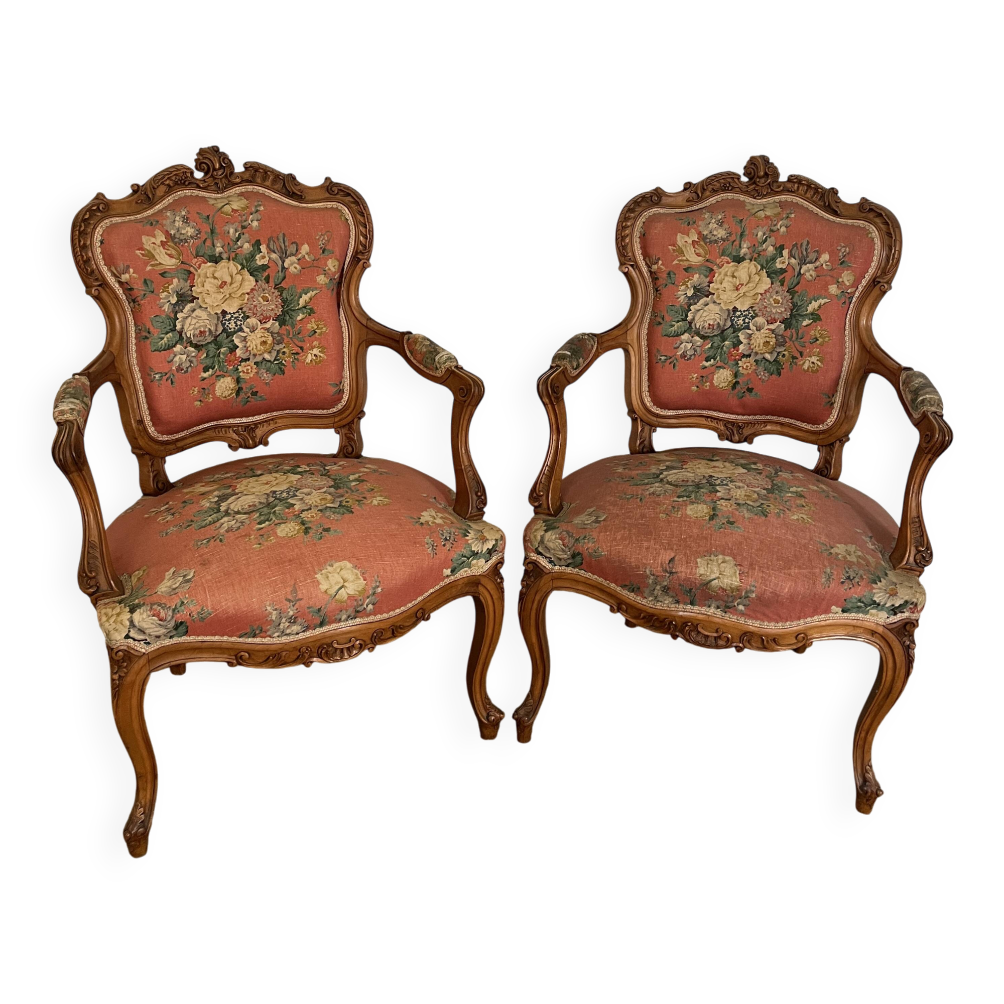 Pair of convertible armchairs