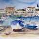 Painting, watercolor, Navy, signed and dated XX century