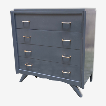 Commode années 30 relooké gris anthracite