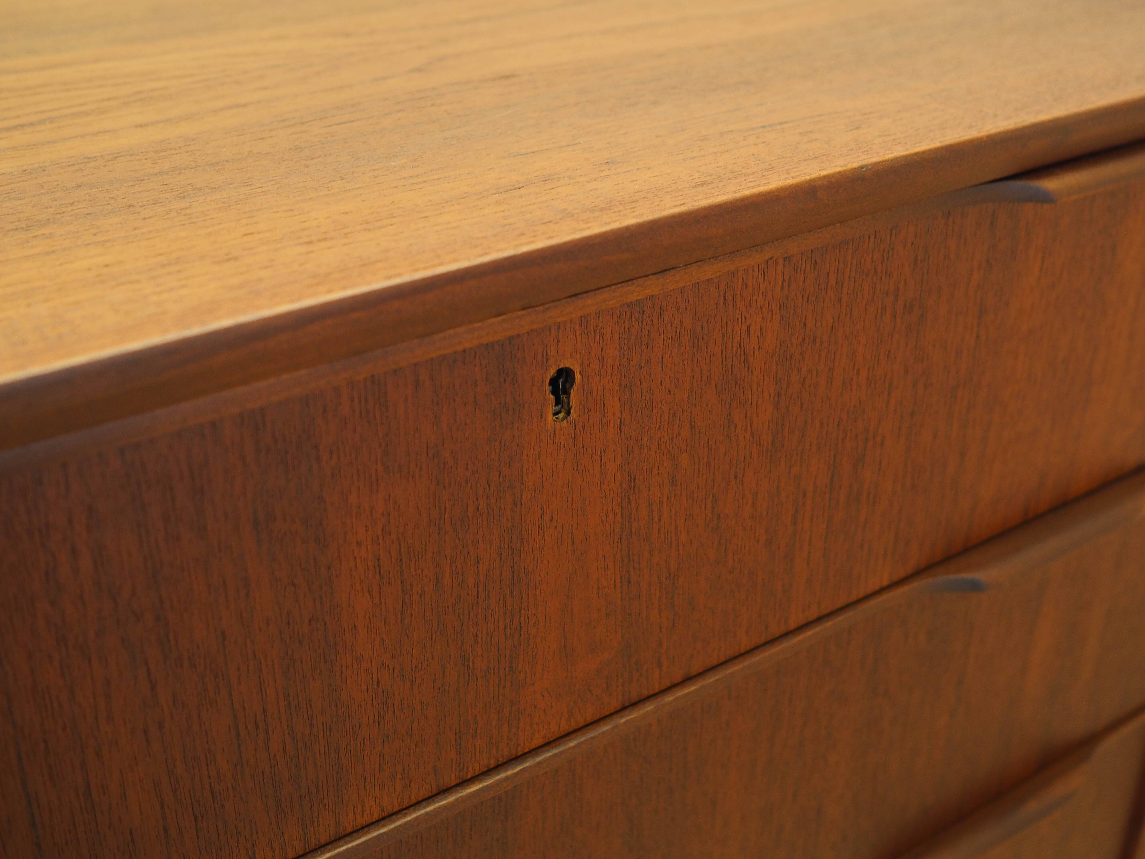 Commode en teck, design danois, années 1970, fabriquée au Danemark