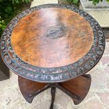 Old pedestal table with rotating trays