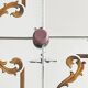 Brasserie mirror in glass with eglomisé decoration "The Paradise Birds"
