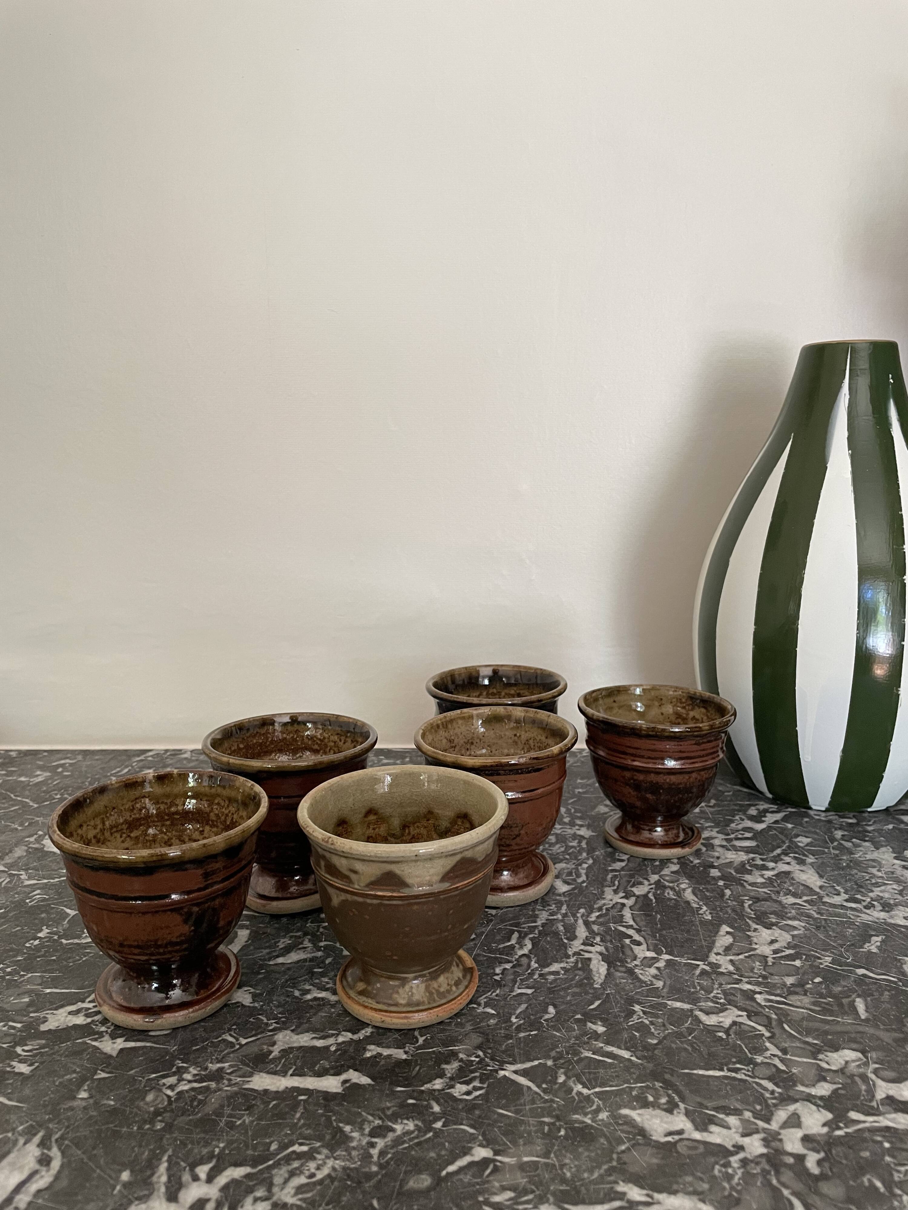 Pyrite stoneware coffee cups La Borne