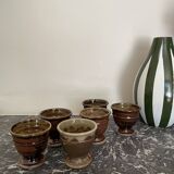 Tasses à café en grès pyrite La Borne