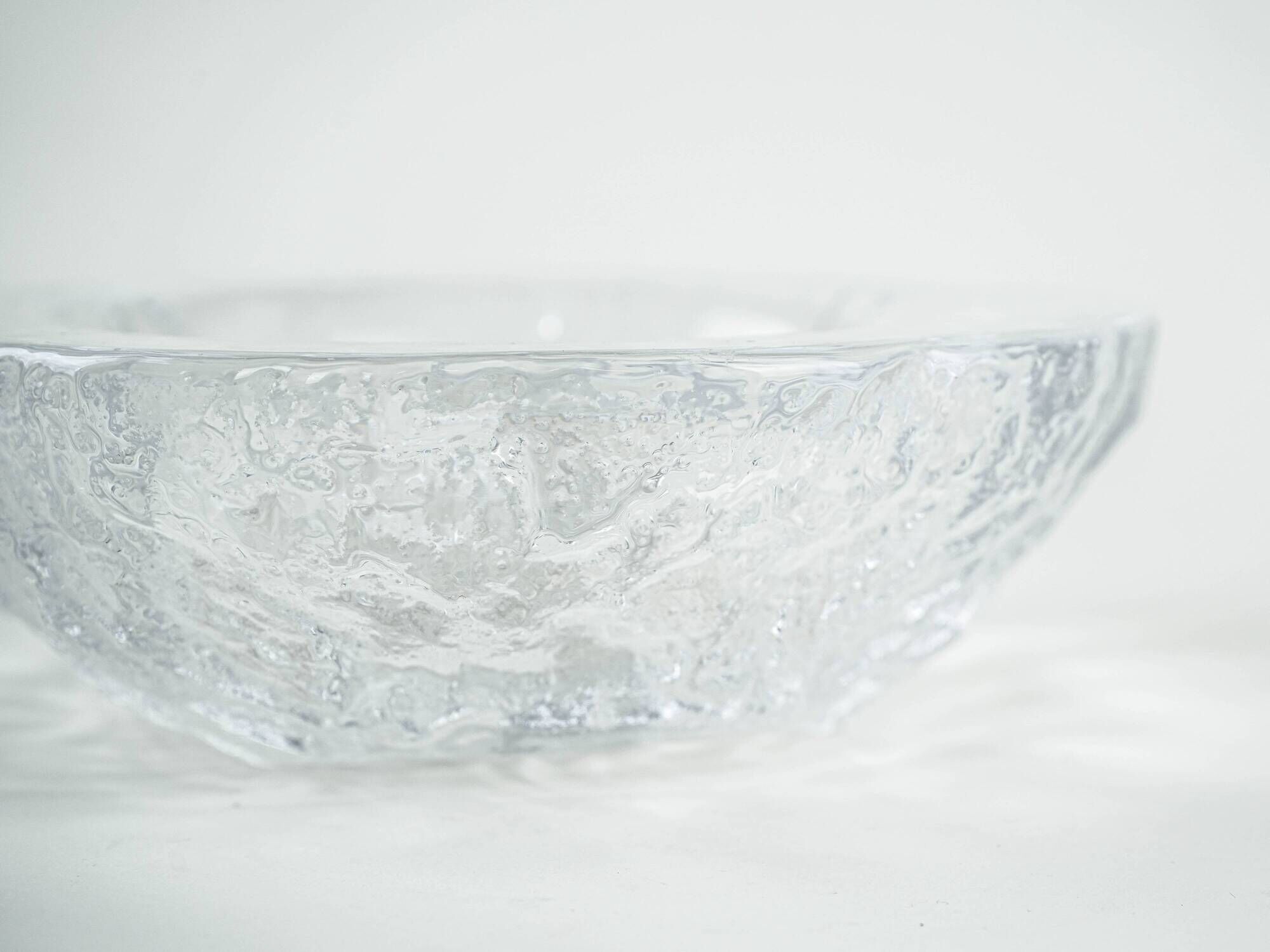 Kosta Boda Textured Glass Platter, Swedish Art Glass, 1960s