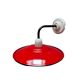 Red enamelled sheet metal wall light