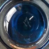 Botella o licorera francesa de cristal azul
