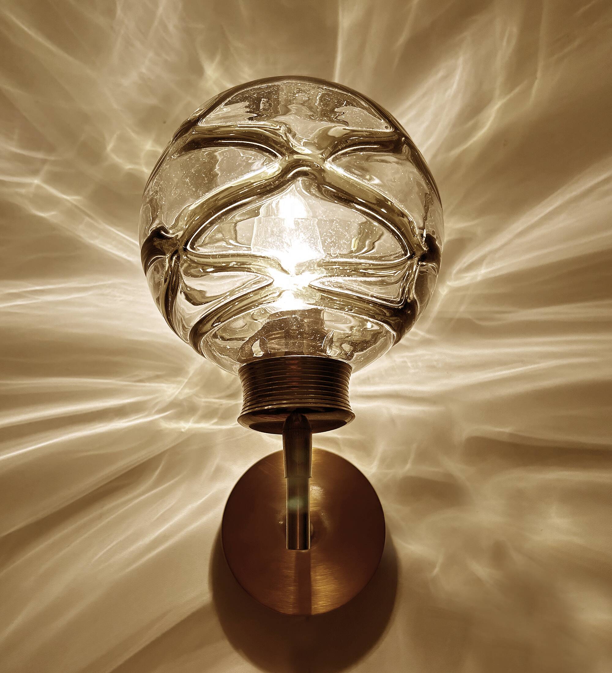 Pair Vintage Murano Glass Wall Lights