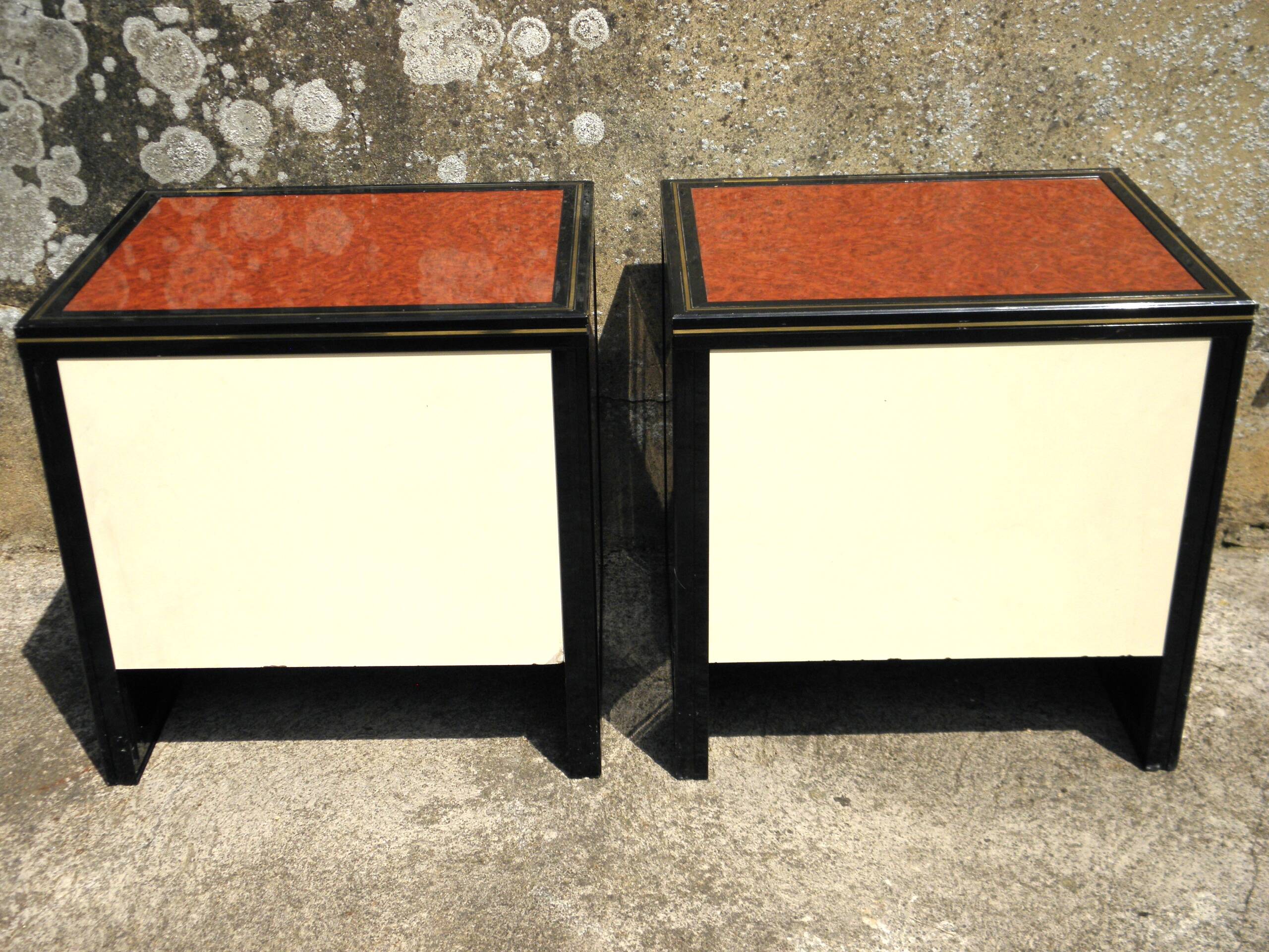 Headboard and bedside tables Pierre Vandel 1980