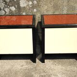 Headboard and bedside tables Pierre Vandel 1980