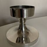 Tulip footed candle holder in silver metal 1970