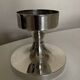 Tulip footed candle holder in silver metal 1970