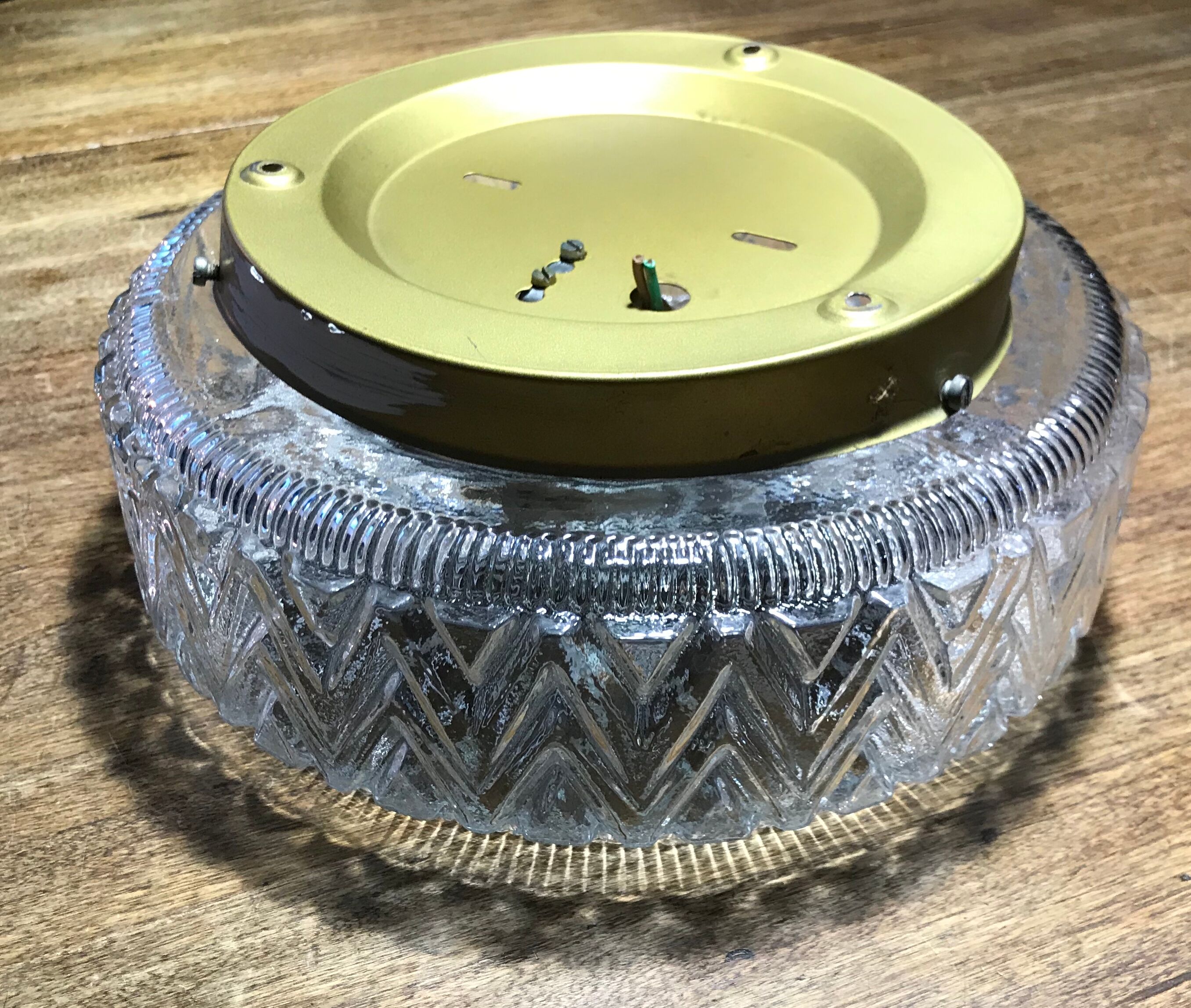 Molded glass ceiling light