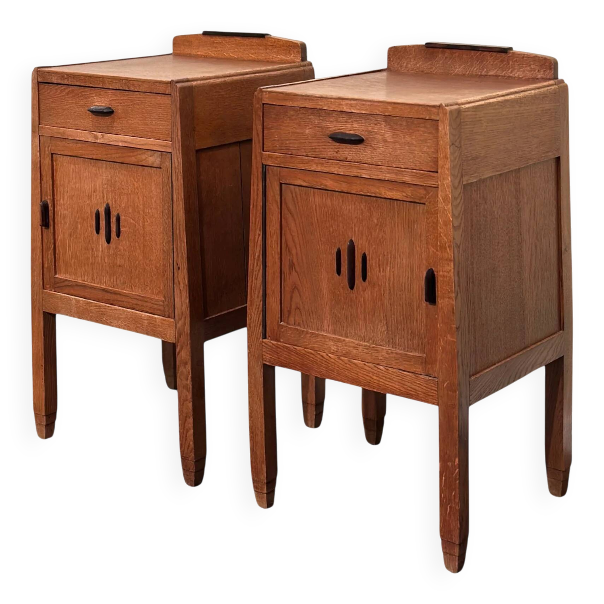 Pair of Amsterdamse School nightstands by J.J. Zijfers
